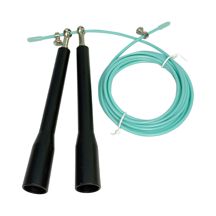 Cuerda para saltar de alambre de acero con rodamiento giratorio y mango corto<br />SF-50
