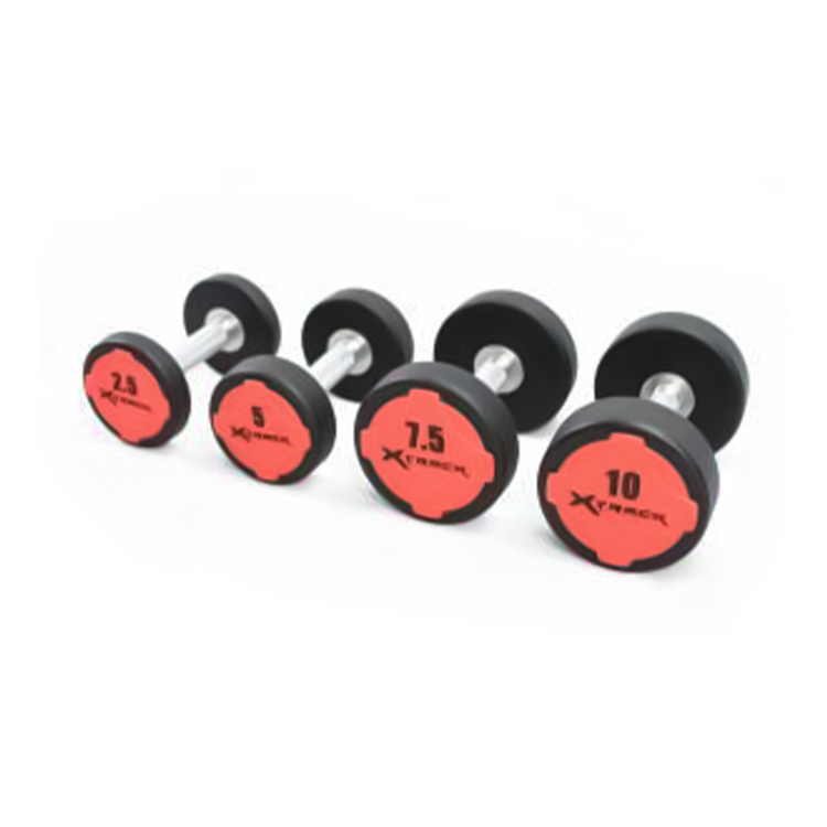 Mancuernas de acero macizo con cabeza redonda CPU Xtrack serie 2,5 kg